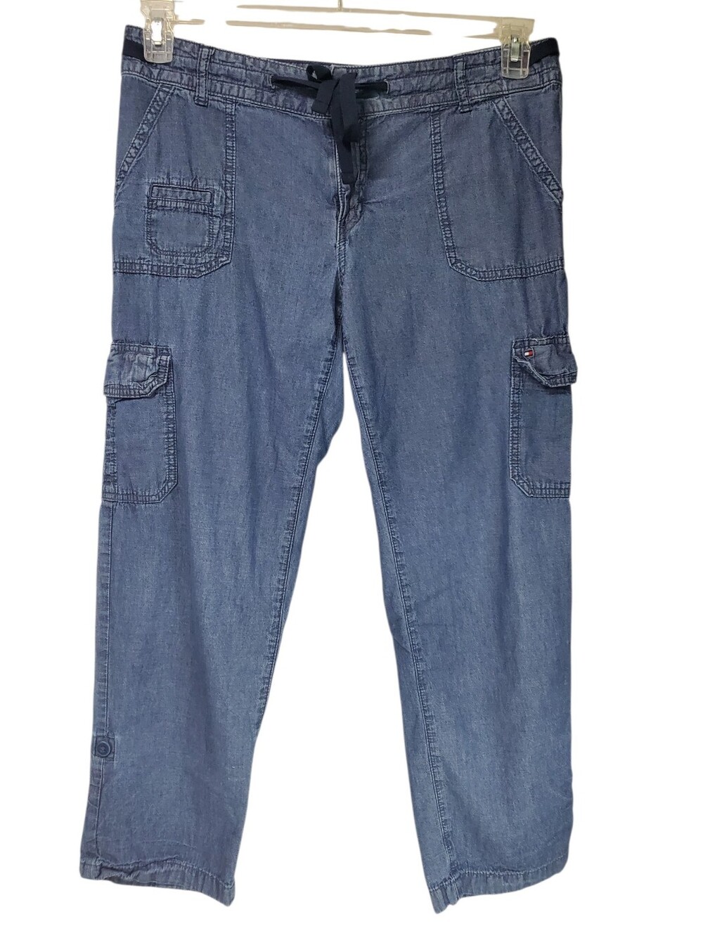 Y2K Tommy Hilfiger Crop Pants Jeans Denim Size Medium Preppy Summer Capris